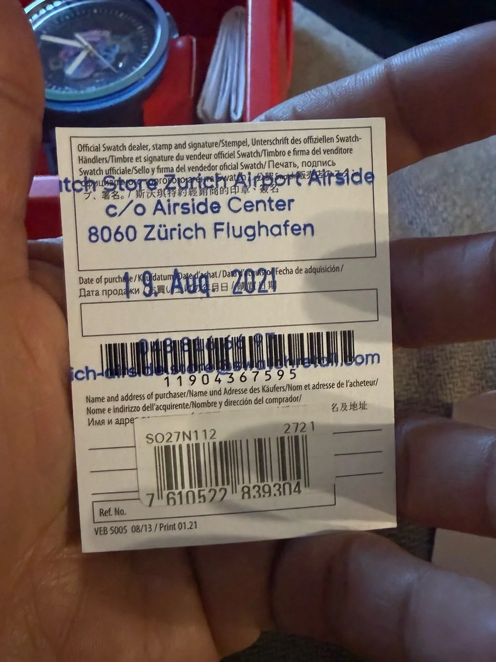 Swatch RAINBOW IN THE NIGHT Swiss Watch w/box & Authenticity Card